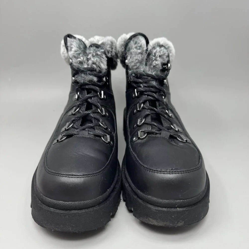 Women's Skechers Shindigs Lookin’ lol Black Winter Boots Size 10 Faux Fur